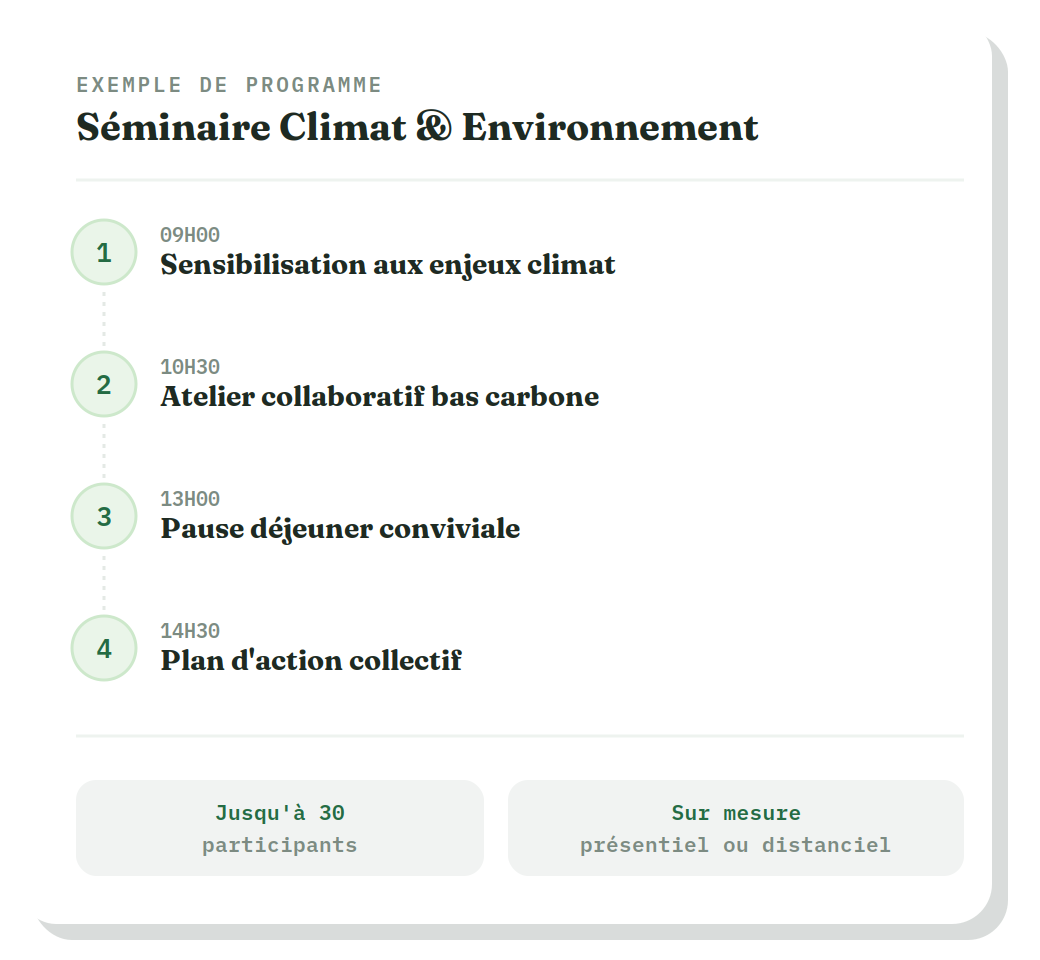 Exemple de programme d'un séminaire Climat et Environnement organisé par ACI